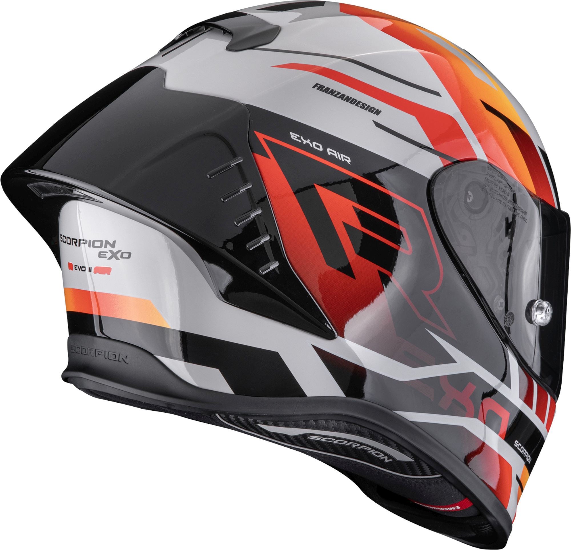 Side view of Scorpion EXO-R1 Evo II Air Adrenaline Full-Face Helmet