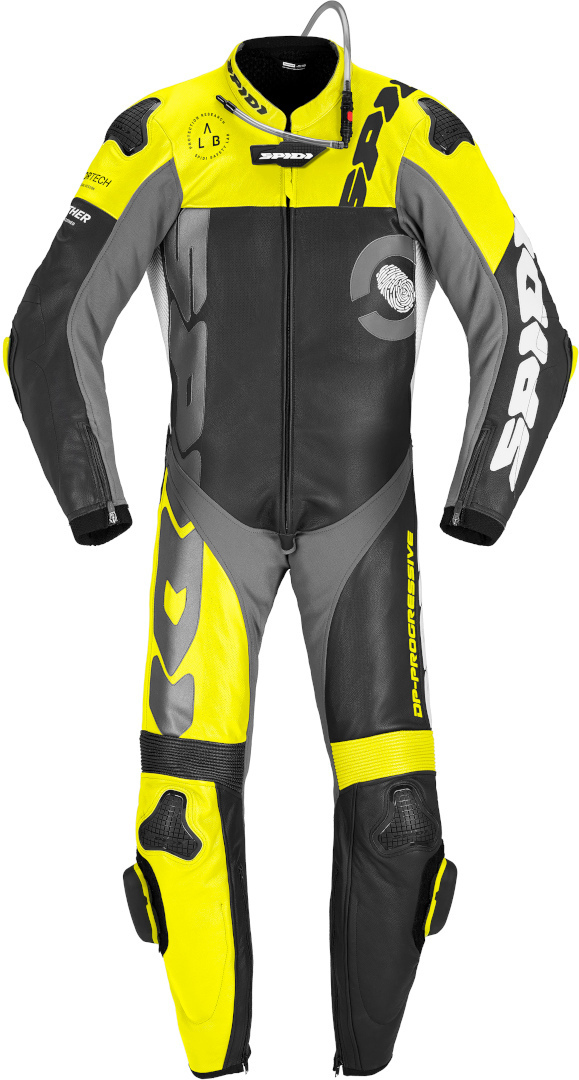 Spidi DP-Progressive Perforated Pro Costum de piele de motocicletă One Piece negru/galben 58 Figura 1