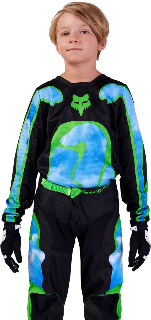 FOX 180 Atlas Ungdom Motocross Jersey sort/blå YM Figur 2
