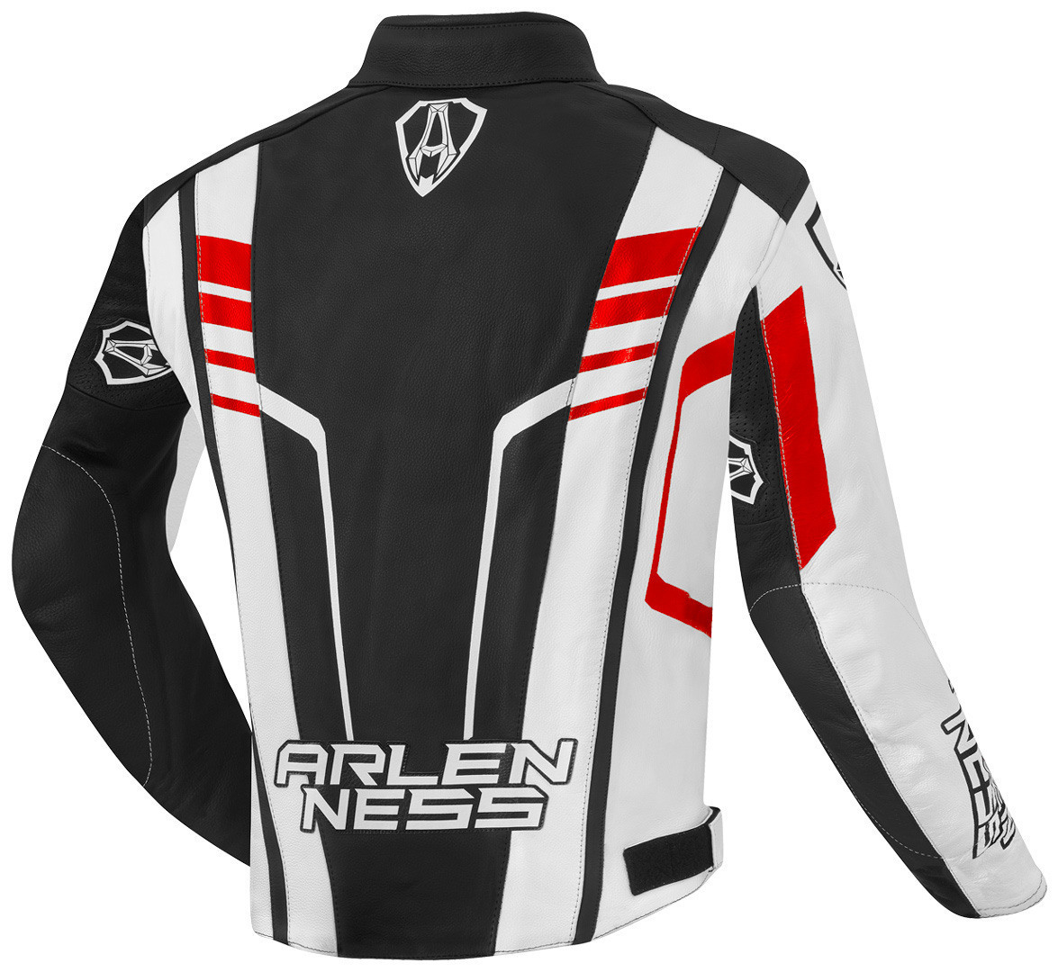 Arlen Ness Rapida 2 Motorcycle Leather Jacket black/white/red 58 Figure 2