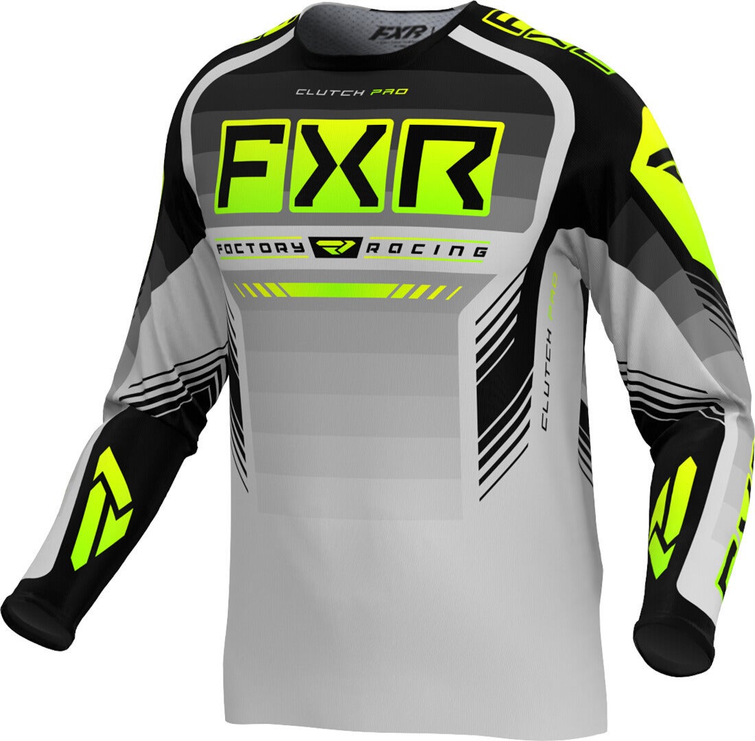 FXR Clutch Pro Hi Vis 2024 Motocross trøje grå/sort/gul M Figur 1
