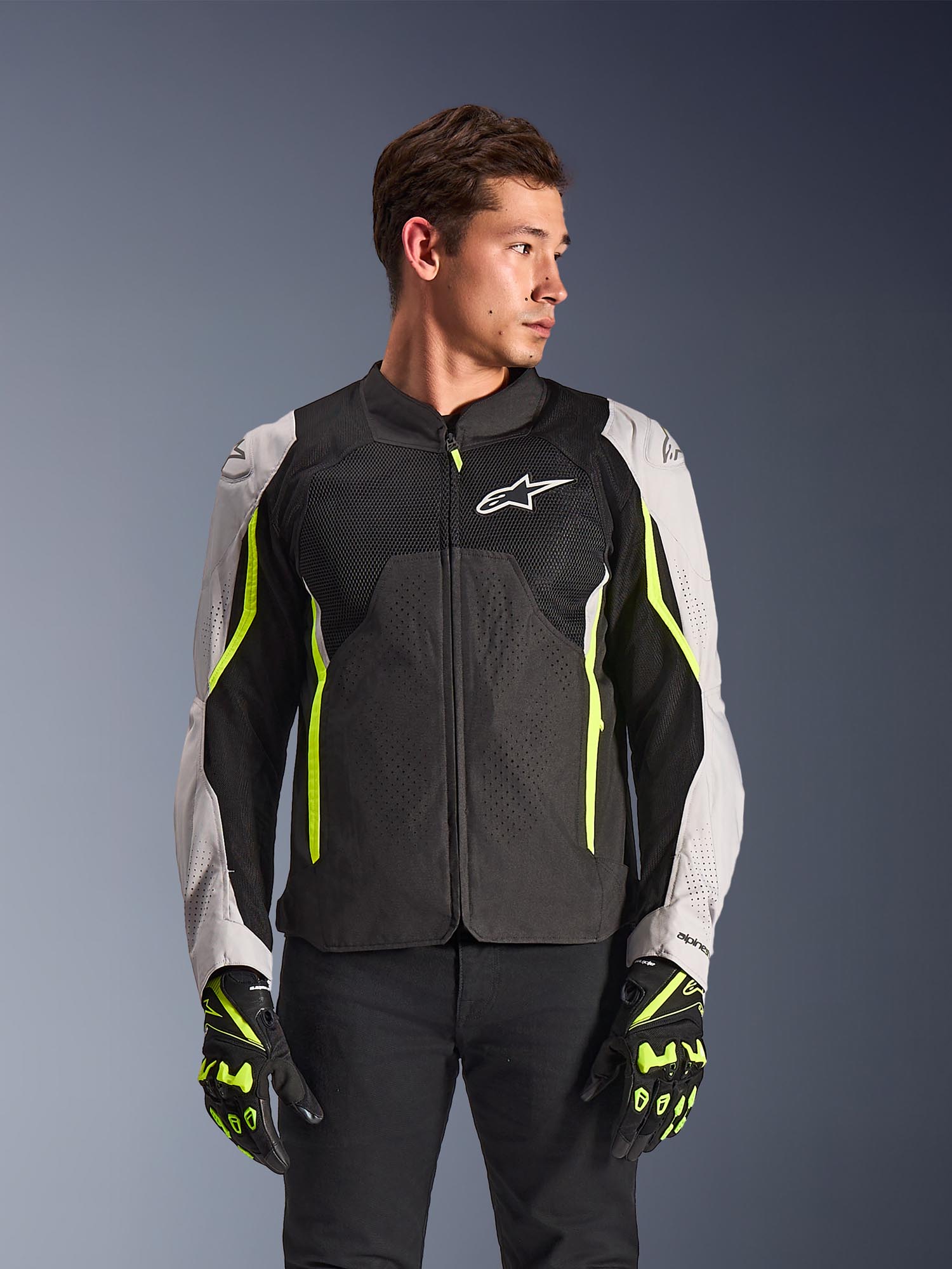 Alpinestars AST V3 Air Veste textile de moto perforée Noir/argent/jaune 4XL Figure 3