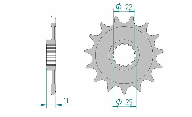 AFAM Pignon acier standard 37400 - 520 Figure 1
