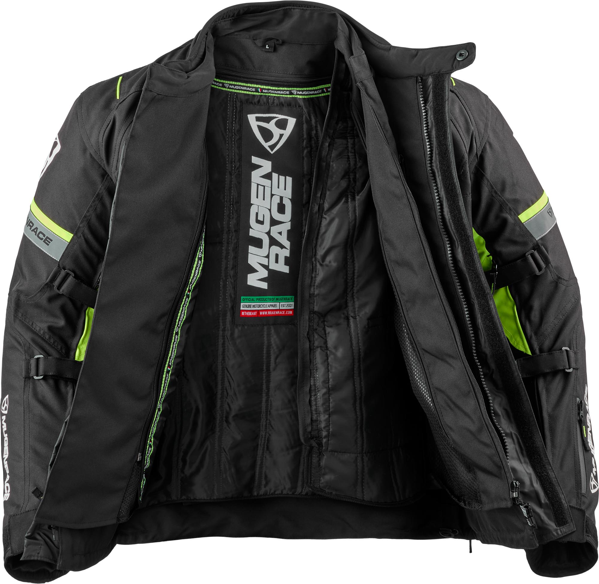 MUGENRACE T-Uno waterdichte motorfiets textieljas Zwart/Geel M Figuur 5