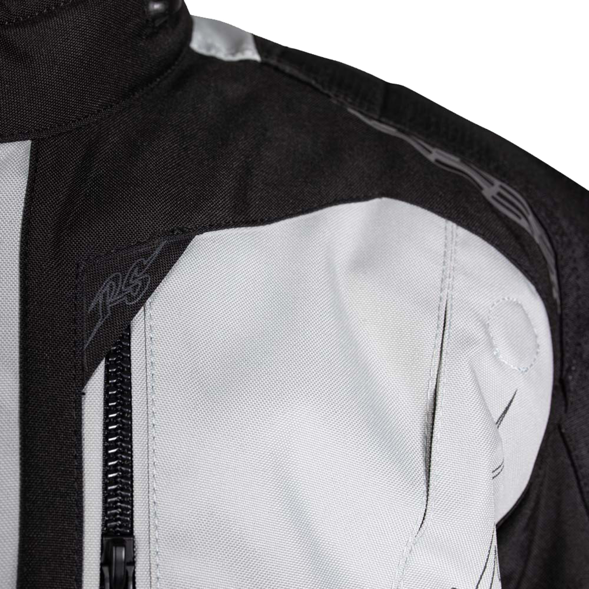 Rusty Stitches Cliff Veste textile imperméable à l’eau pour moto Gris clair/Noir 3XL Figure 6