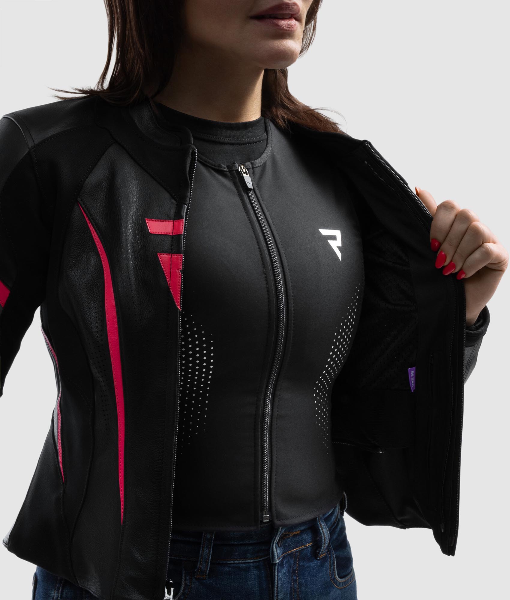 Rebelhorn Diva ST Ladies Motorcycle Leather Jacket black/pink 42 Figure 6
