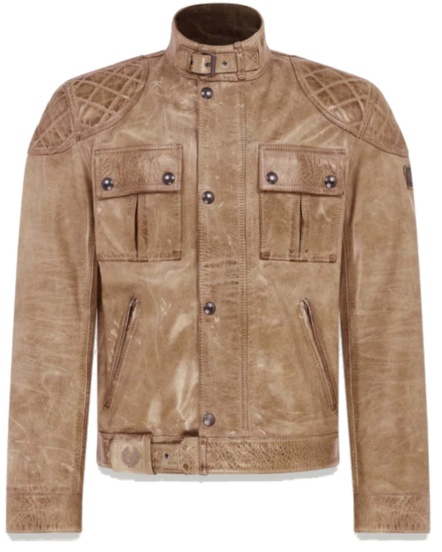 Belstaff Brooklands Motorcycle Leather Jacket light brown M Figure 1