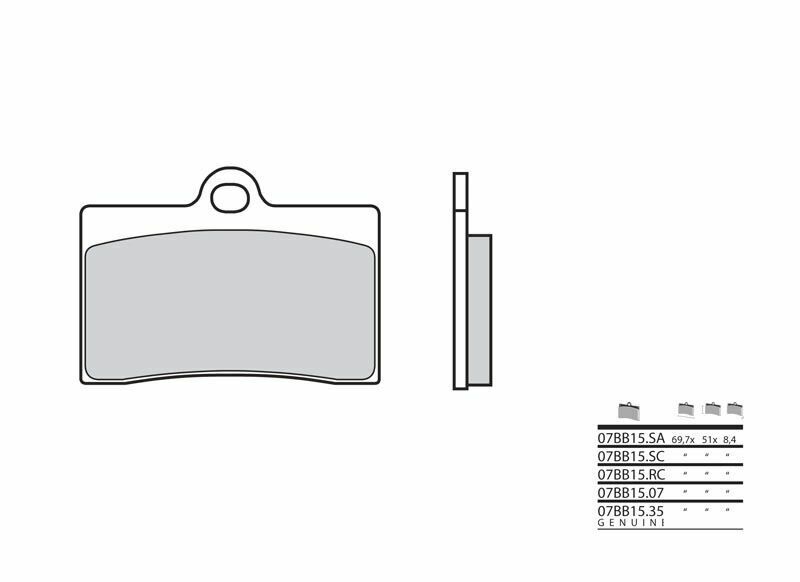 Brembo S.p.A. Vägbromsbelägg sintrad metall - 07BB15SA Figur 2