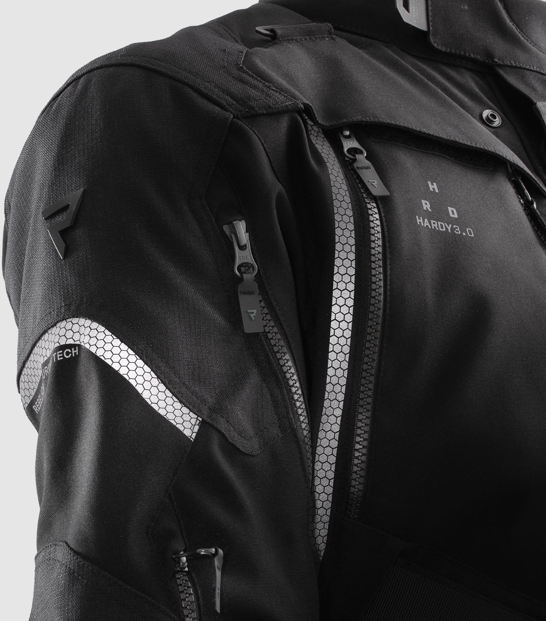 Side view of Rebelhorn Hardy 3.0 waterproof Motorcycle Textile Jacket