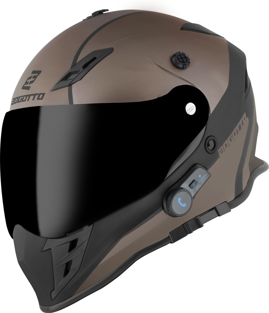 Bogotto H331 BT Tour EVO Bluetooth Enduro Helmet black matt/brown L Figure 2