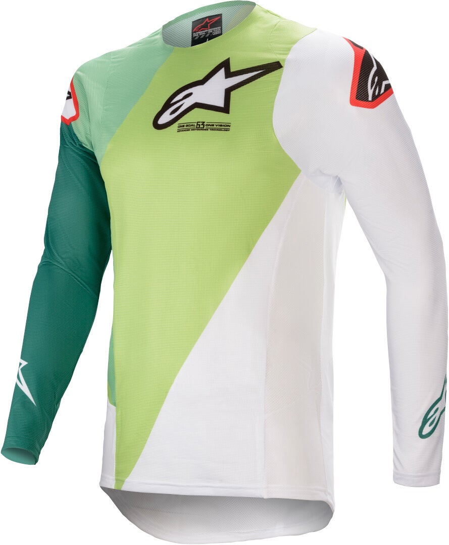 Alpinestars Supertech Blaze Maillot motocross Vert/Blanc M Figure 1