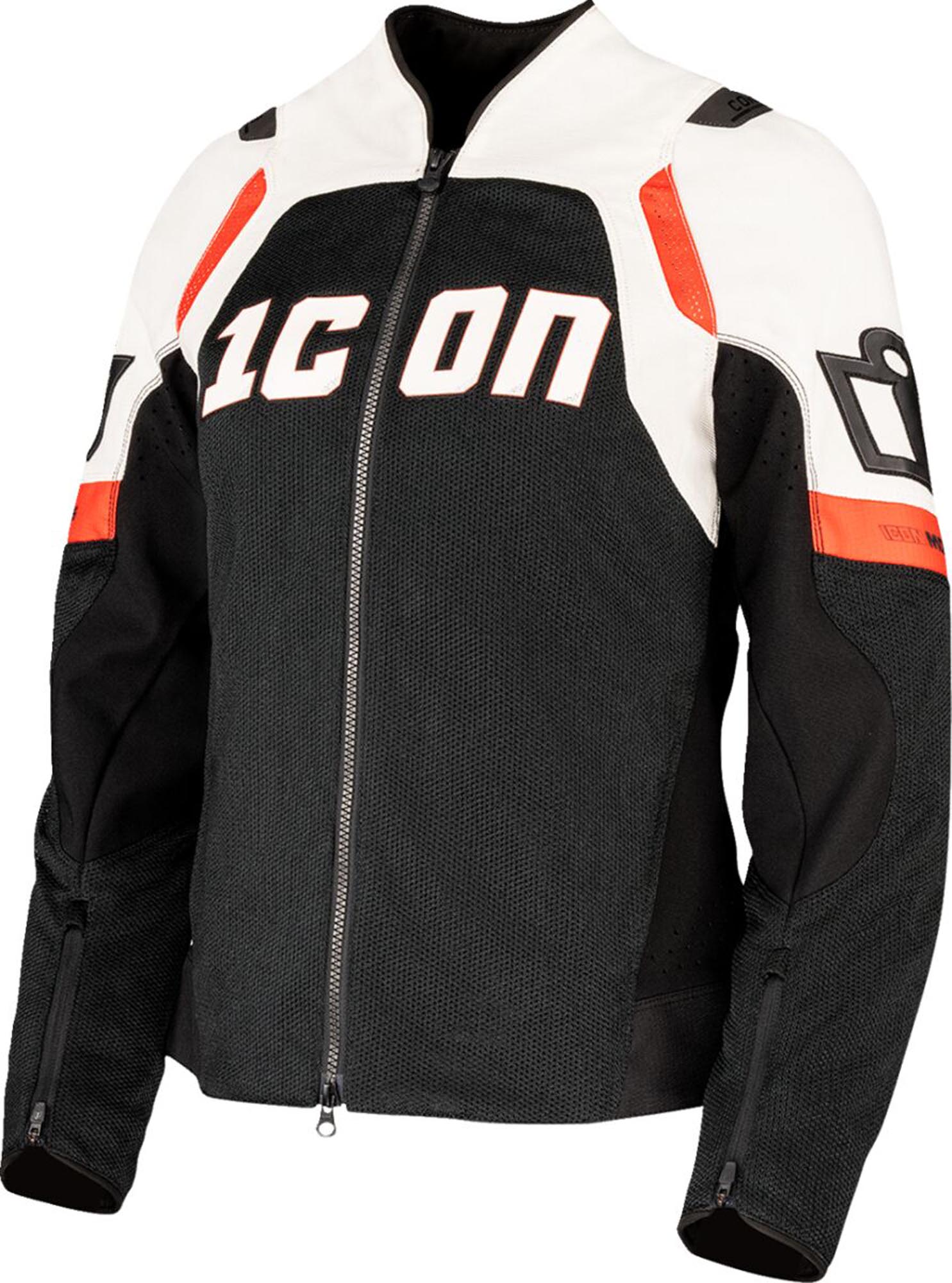 Icon Contra 3 Veste textile moto pour dames Blanc/Noir/Orange M Figure 1