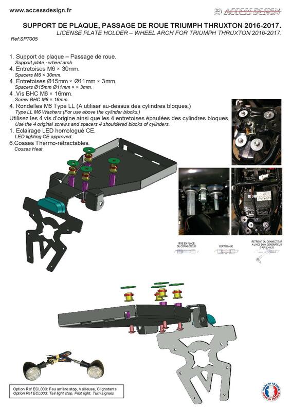Design de acces Suport pentru plăcuțe pentru aripa roții Black Triumph Thruxton 1200 Figura 12