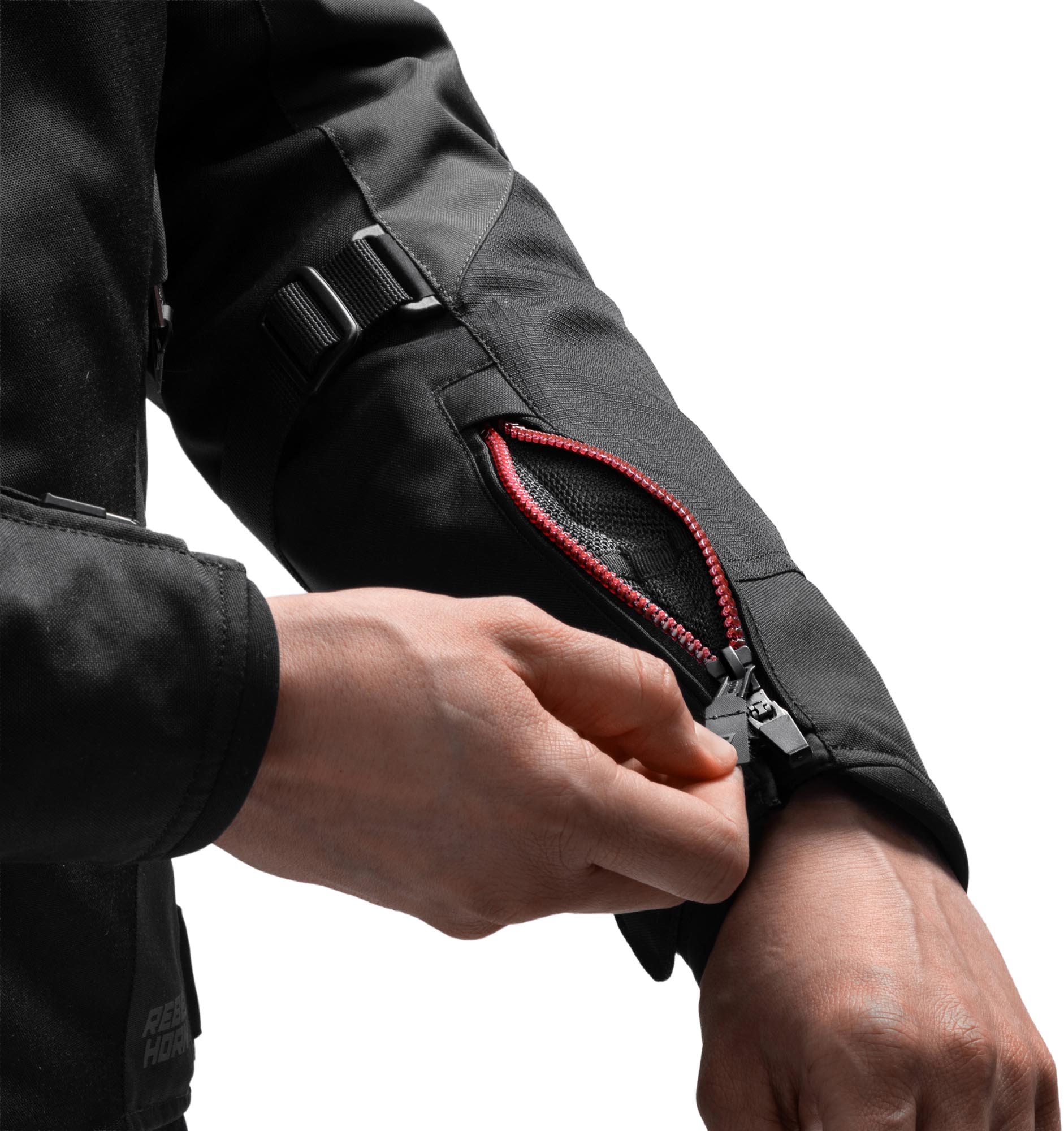 Rebelhorn Swift waterproof Motorcycle Textile Jacket black/grey/red XL Figure 8