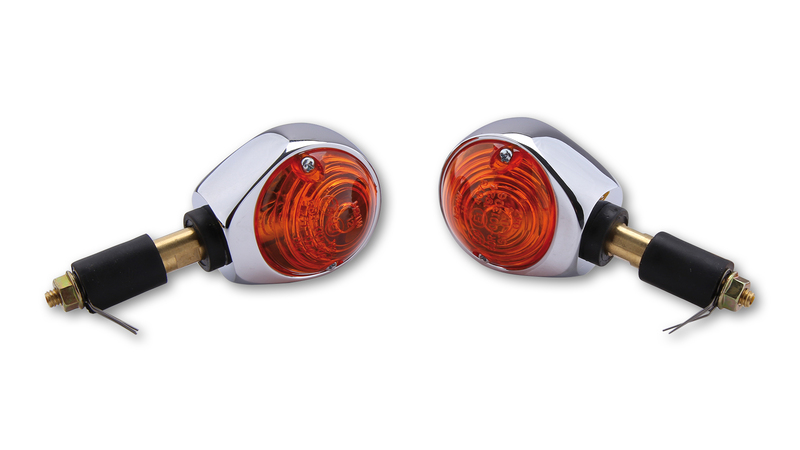 HIGHSIDER Smart Ochsenauge Bulb Bar Ändindikator Kropp Krom / Lens Orange (Par), Fram och Bak Figur 4