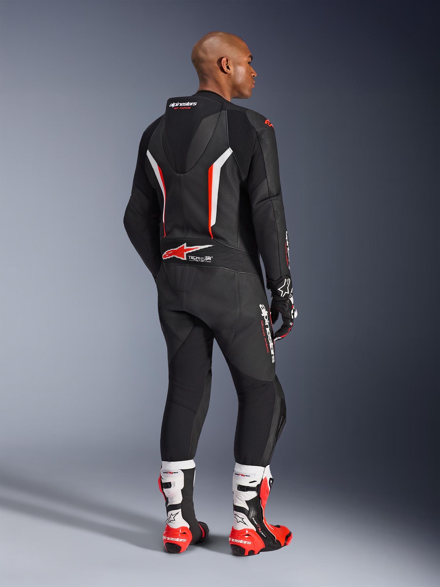 Alpinestars GP Force V2 1-Piece Motorcycle Leather Suit black/white/red 50 Figure 8