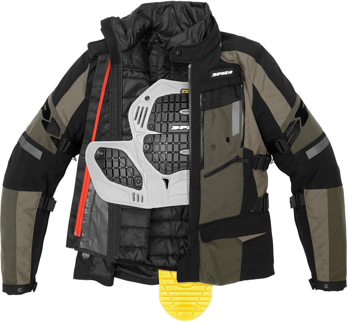 Spidi 4 Season Evo H2Out Motorcycle Textile Jacket black/olive XXL Figure 3