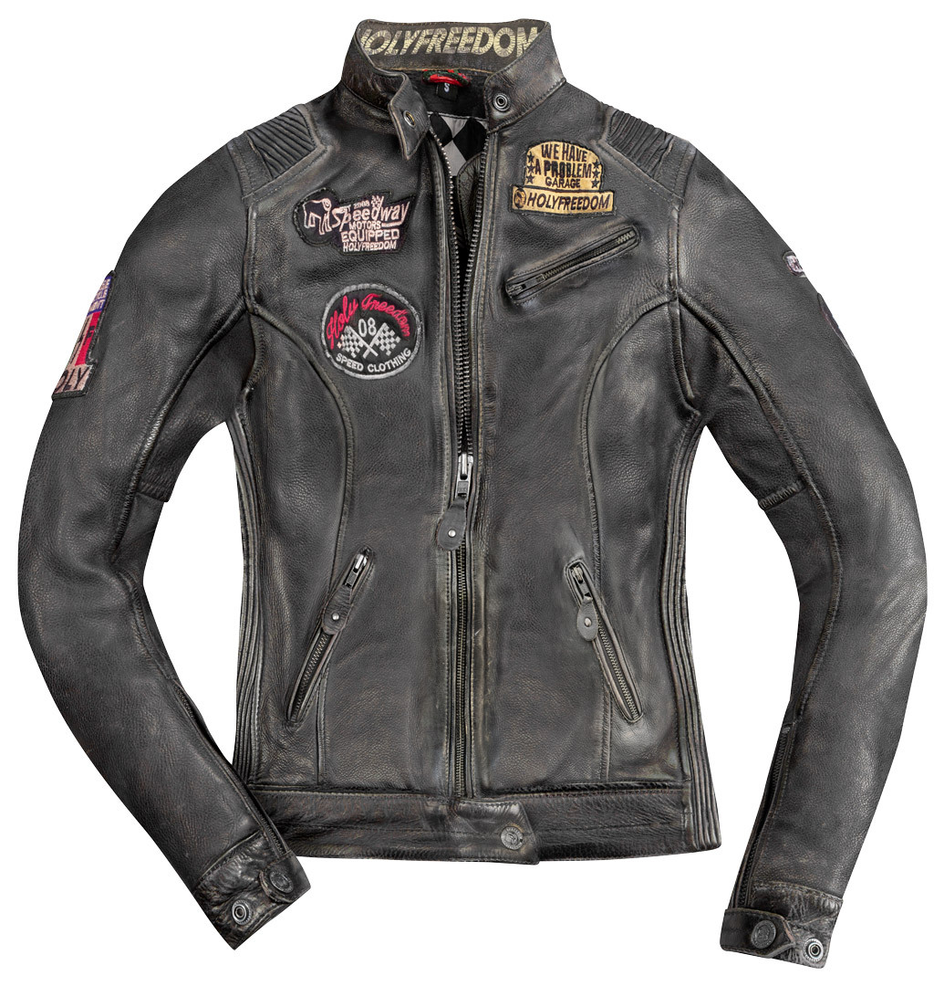 HolyFreedom Zero Damen Motorrad Lederjacke schwarz S Abbildung 1