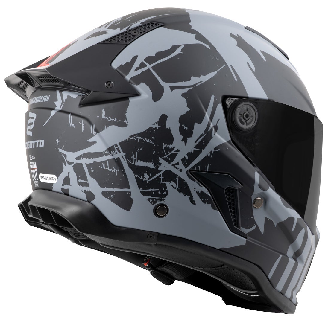 Bogotto Rapto Demon Casque Gris/rouge mat XL Figure 5