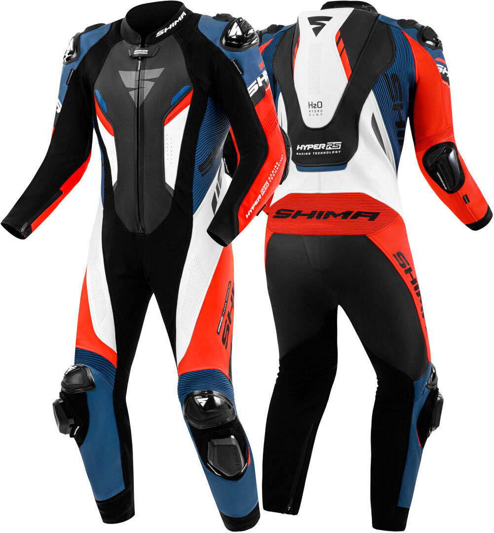 SHIMA Hyper RS perforated One Piece Motorcycle Leather Suit black/white/red/blue 52 Figure 3