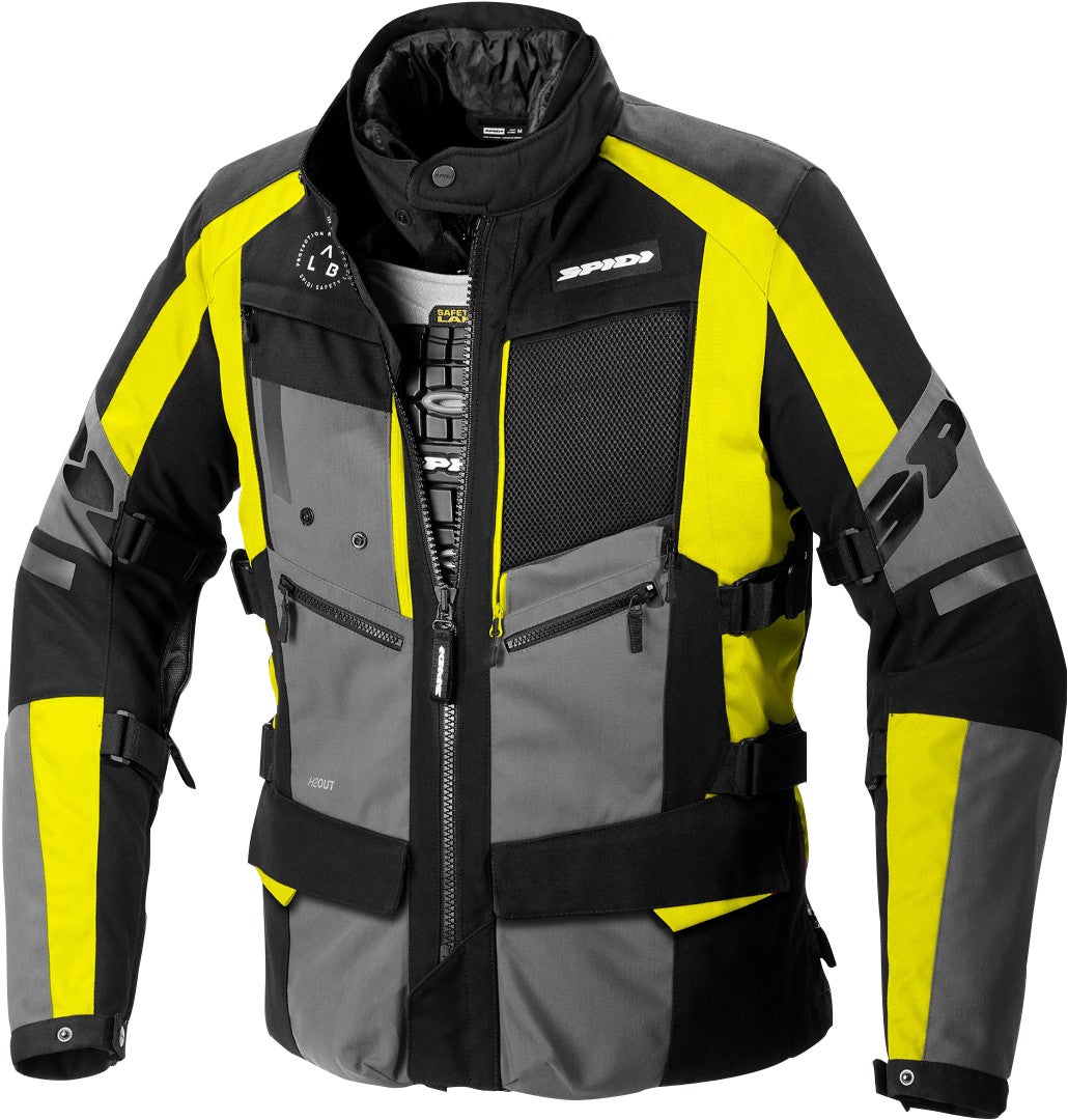 Spidi 4 Season Evo H2Out Motorcycle Textile Jacket black/neon-yellow 3XL Figure 3
