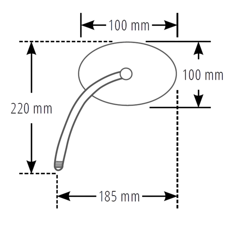 HIGHSIDER smart Styre Spegel Krom M10x1,25 (1st) Figur 3