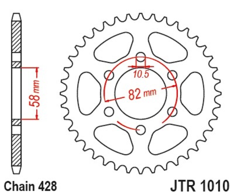RUOTA JT Corona Acciaio Standard - 428 Figura 2