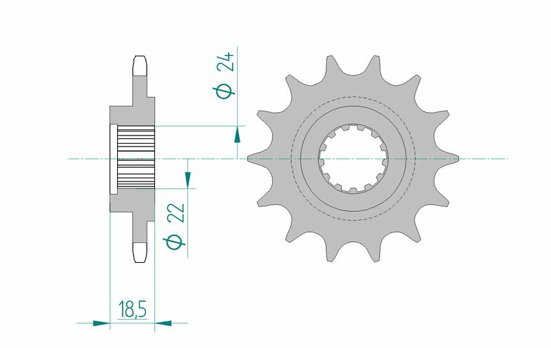 AFAM Pignon acier standard 24603 - 520 Figure 2