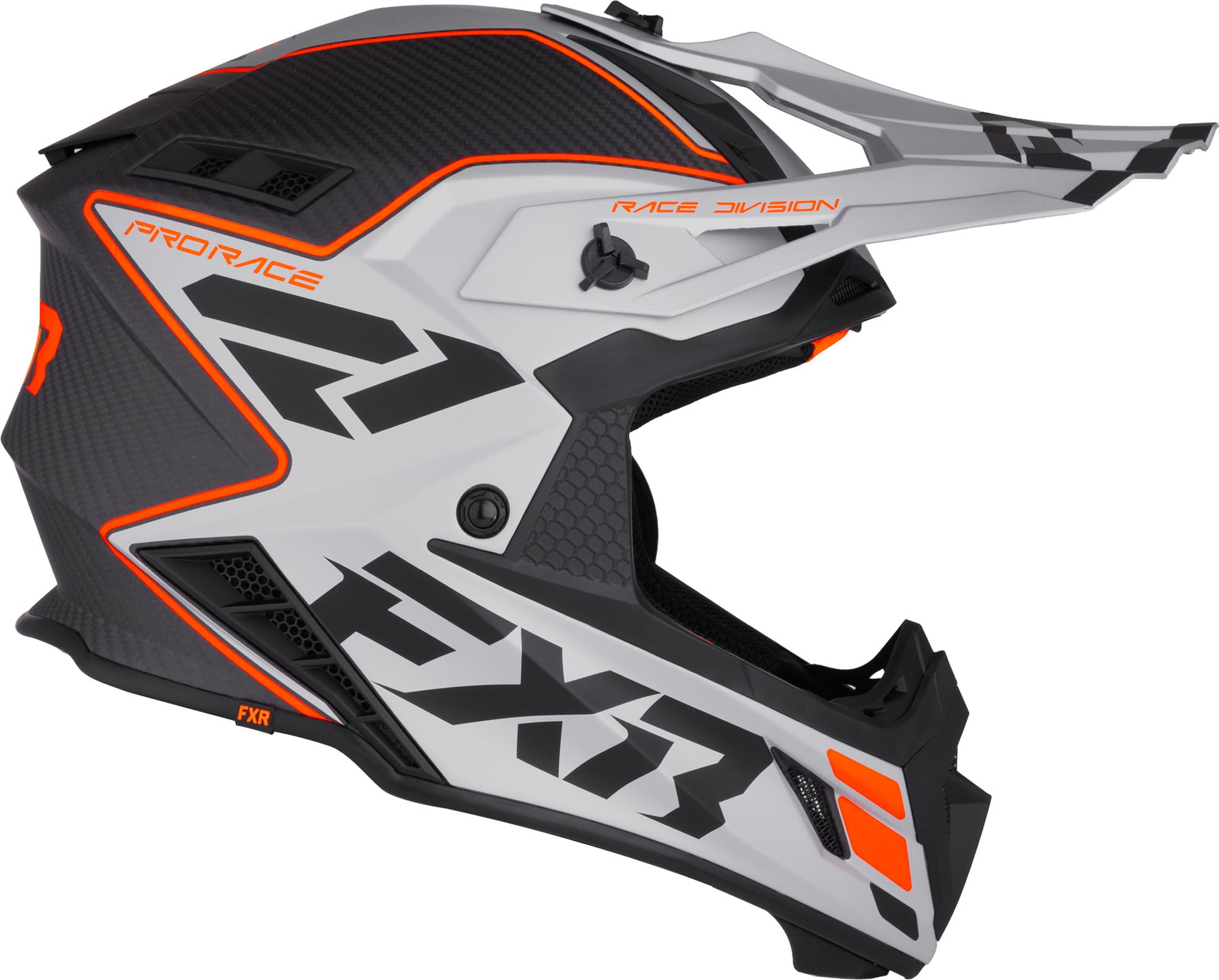 FXR Helium Carbon Motocross Helmet black/orange/silver 2XL Figure 3
