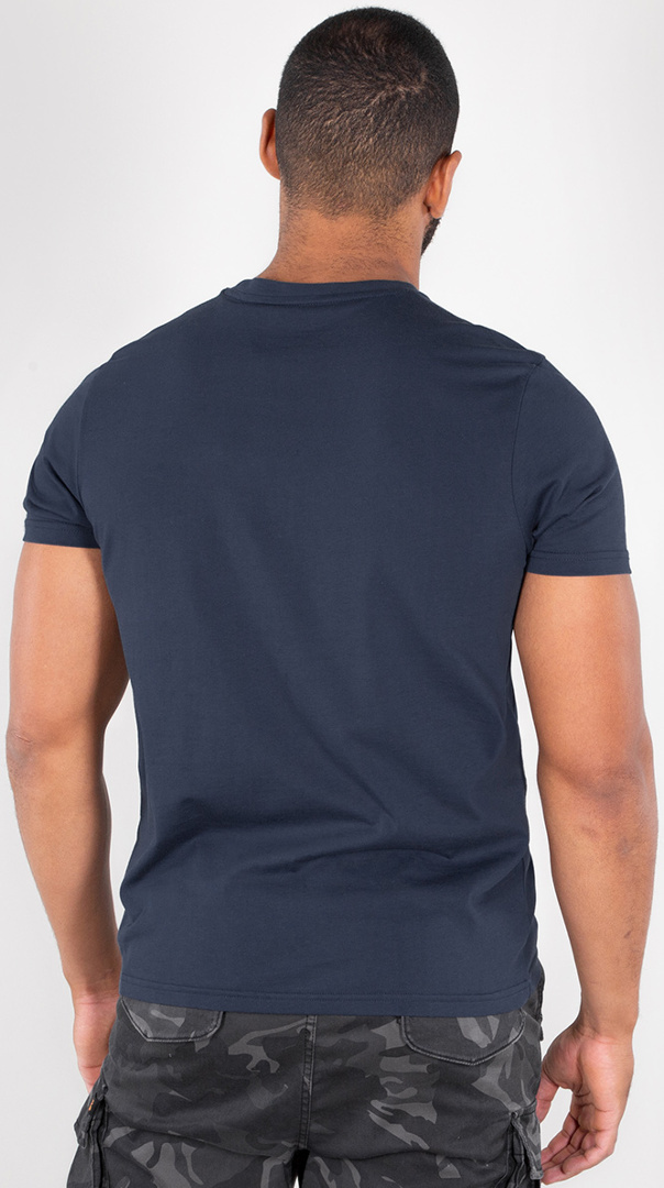 Alpha Industries Basic T-Shirt donkerblauw/geel S Figuur 2