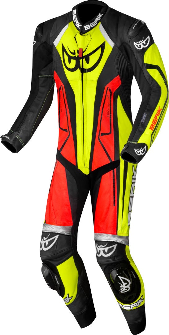 Berik Losail-R perforated One Piece Kangaroo Motorcycle Leather Suit black/red/yellow 50 Figure 1
