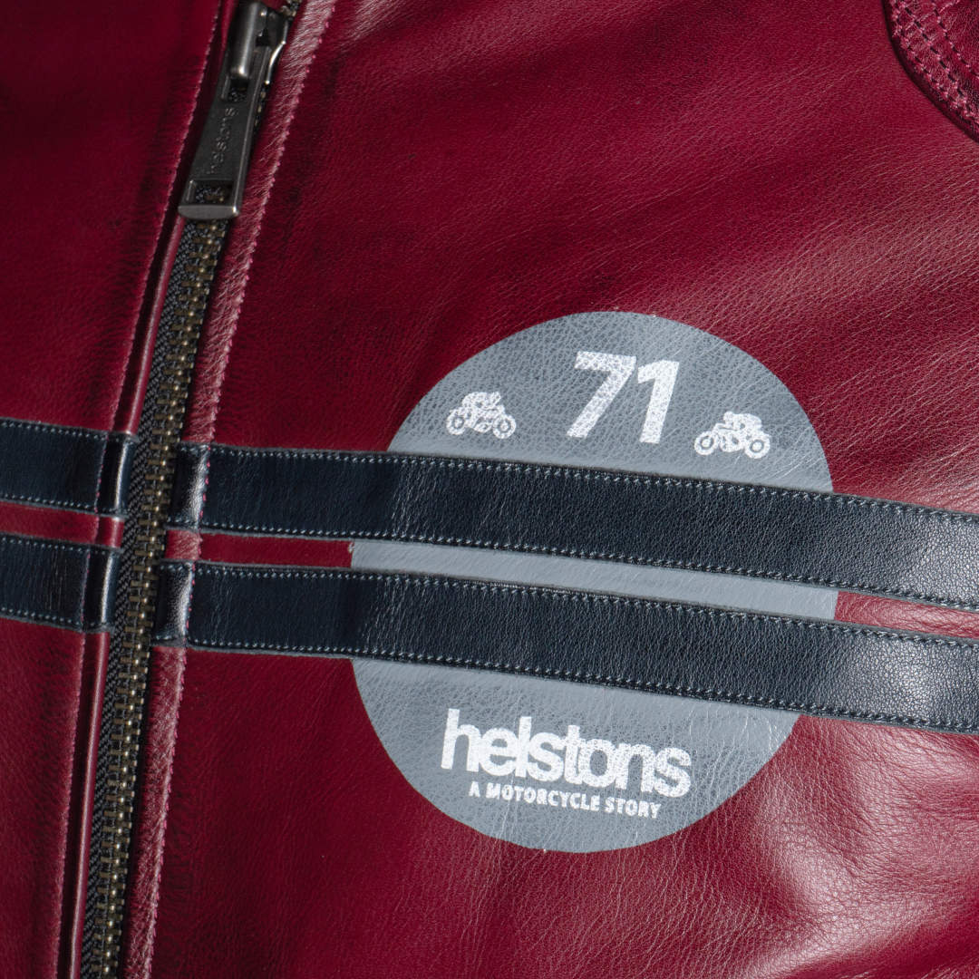 Helstons Chevy Buffalo Motorrad Lederjacke dunkelrot L Abbildung 6