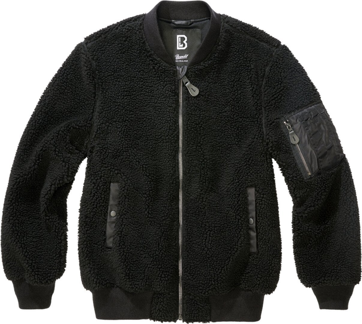 Brandit Black Ma1 Sherpa Teddy Fleece Jacket