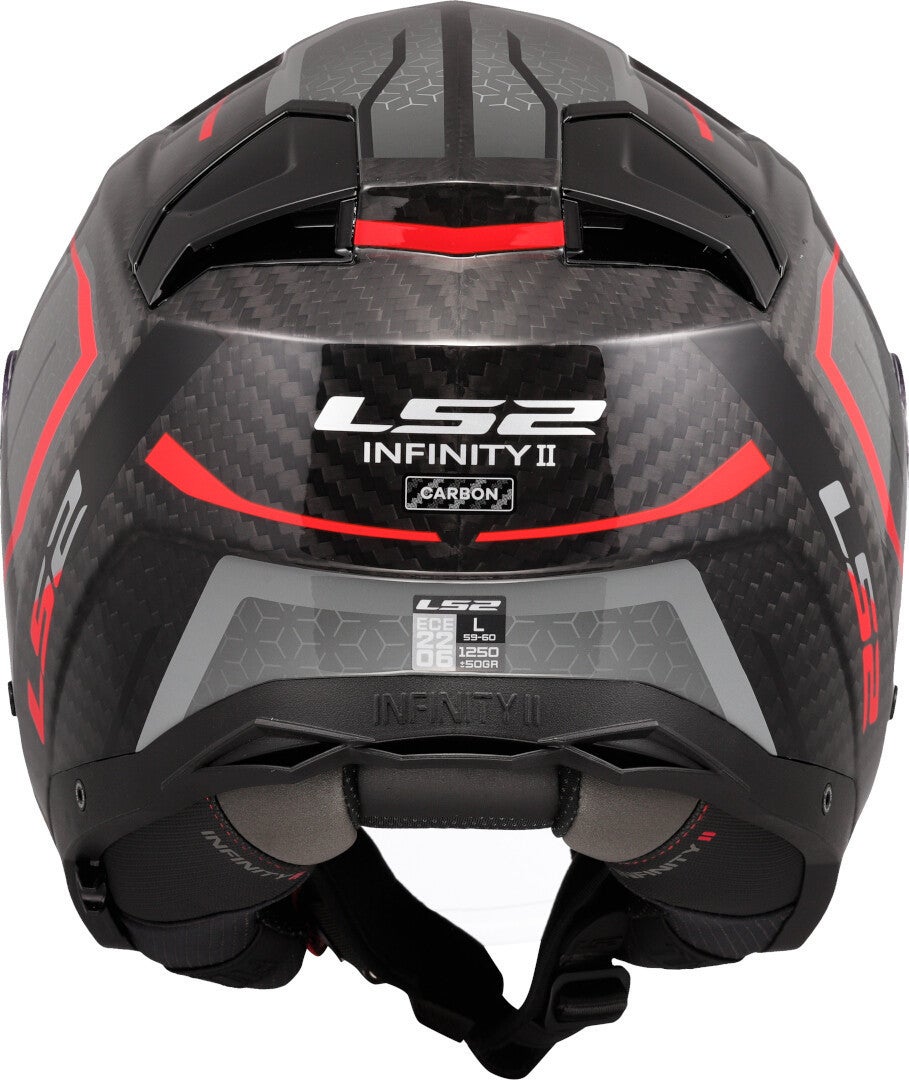 LS2 OF603 Infinity II Carbon Urus Jet hjelm Kulstof/rød XXL (63/64) Figur 4