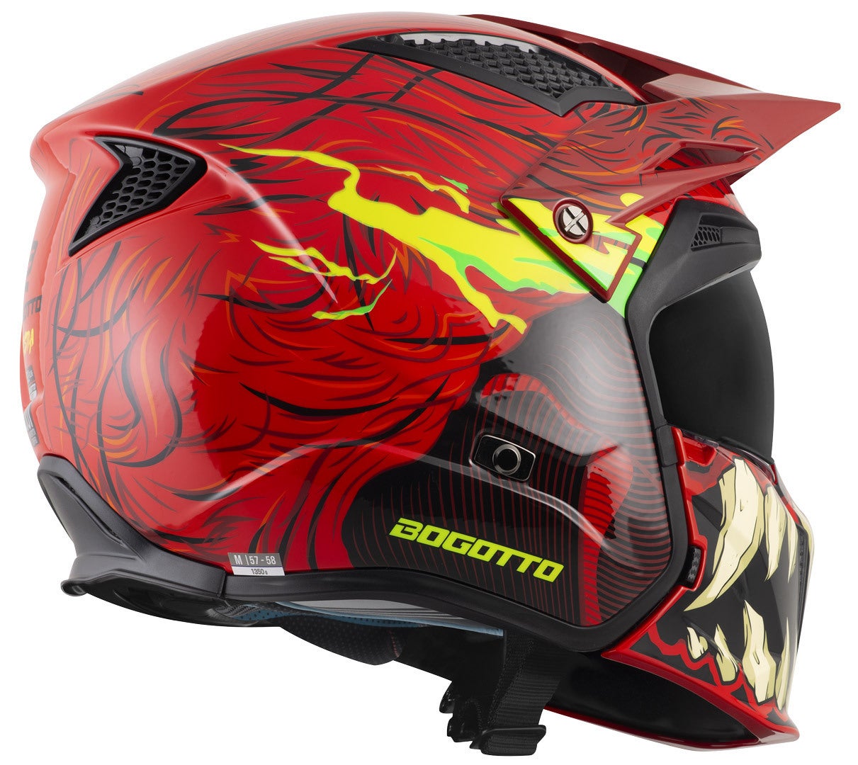 Bogotto Radic Bestia 22.06 Casco rosso/nero/giallo 2XL Figura 12