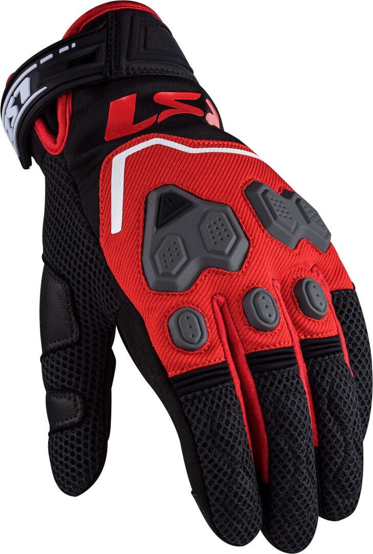 LS2 Vega Mesh Motorrad Handschuhe schwarz/rot L Abbildung 1