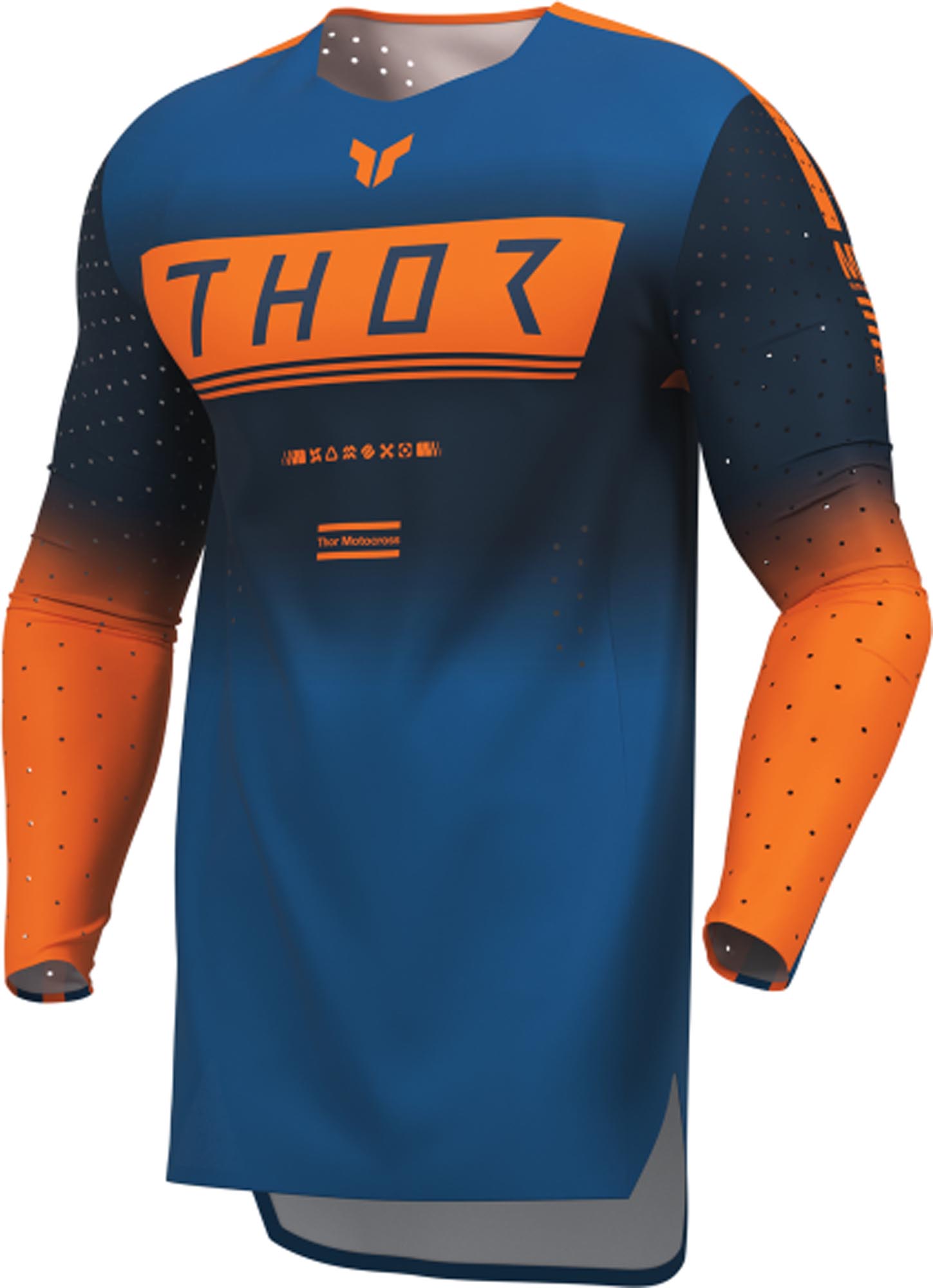 Thor Sportmode Geo Motocrosstrøje blå/orange L Figur 1