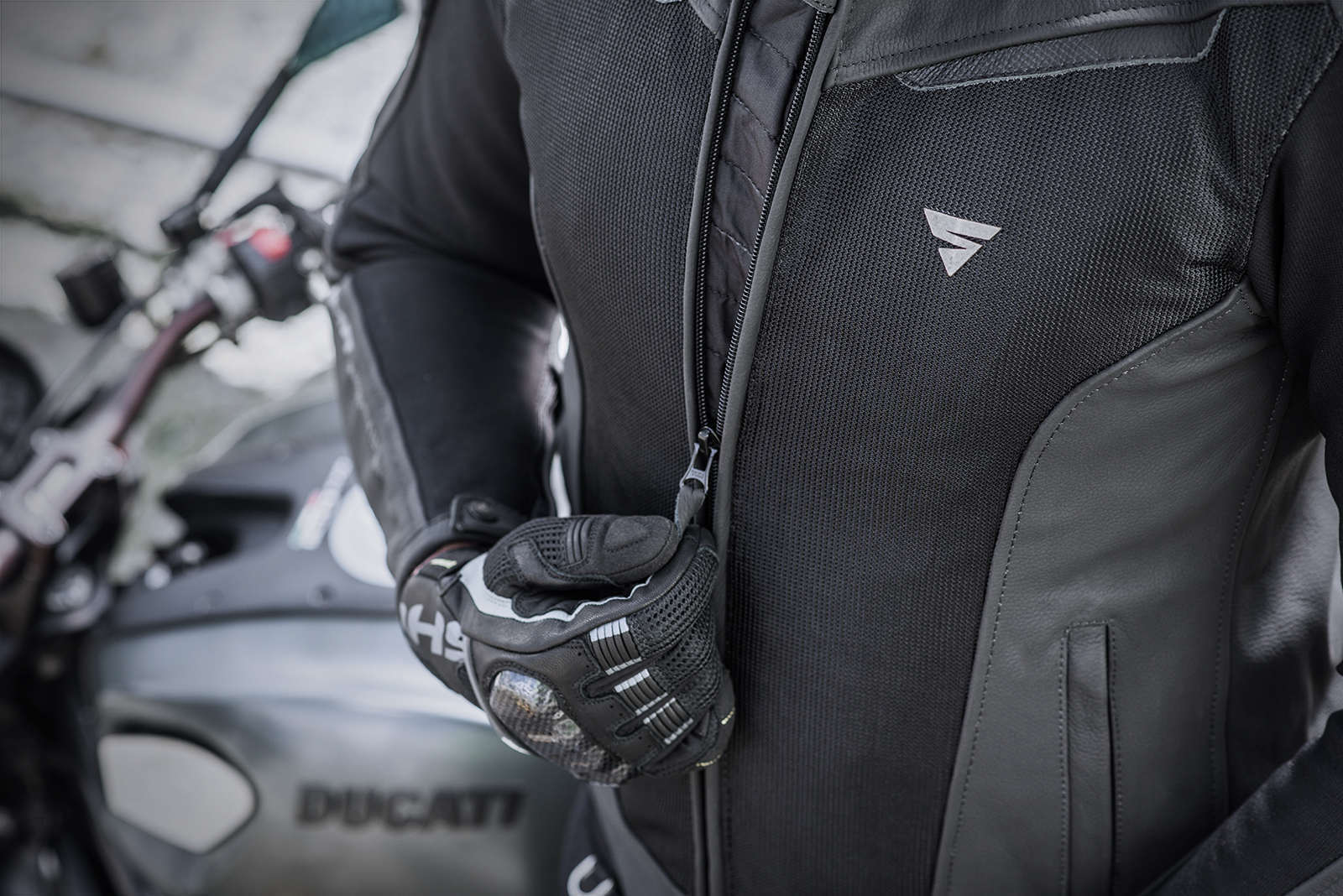 SHIMA Piston Motorrad Leder- / Textiljacke 50 Abbildung 4