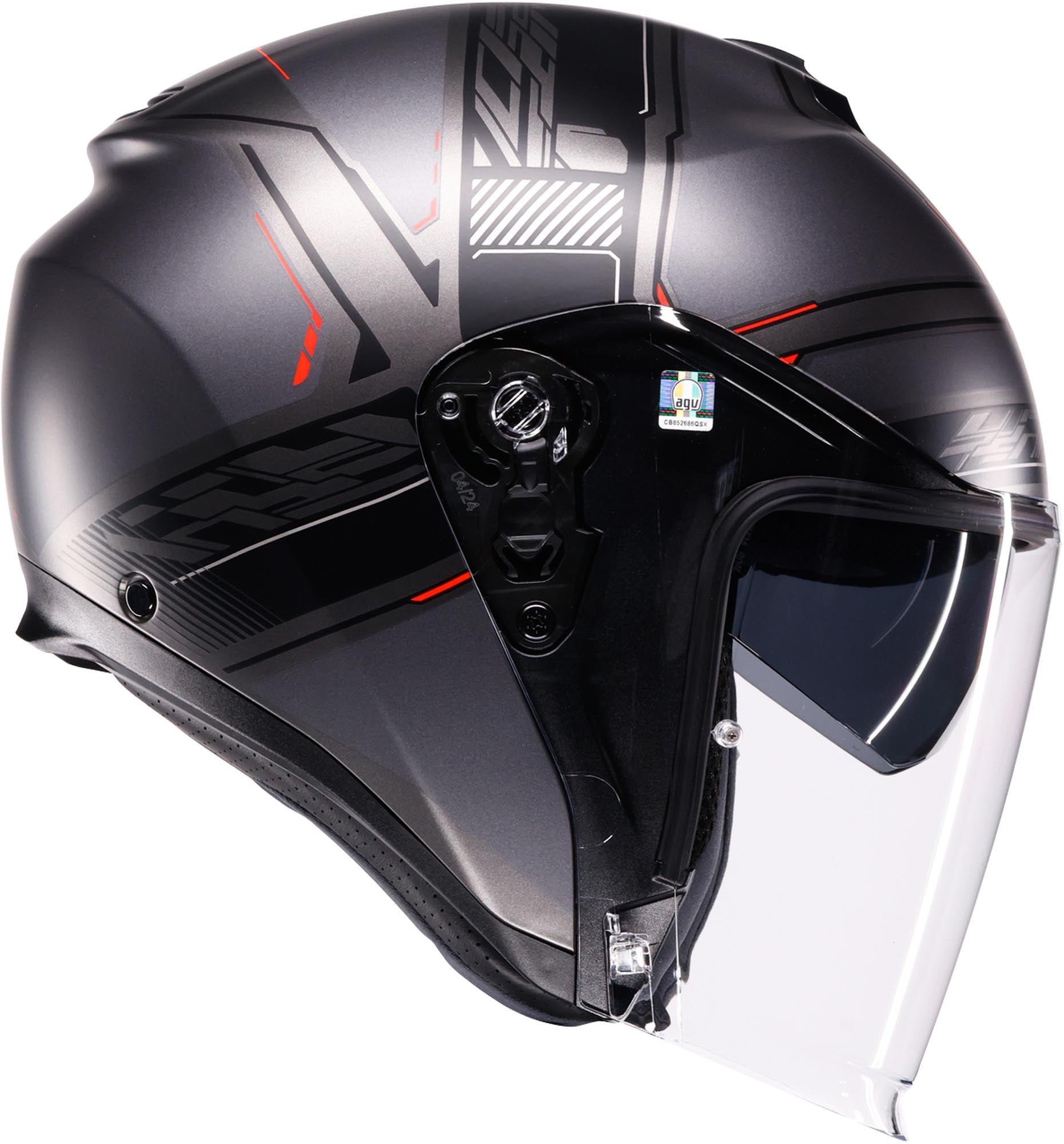 AGV Irides Zagabria Casque jet Gris mat/rouge S (55/56) Figure 3