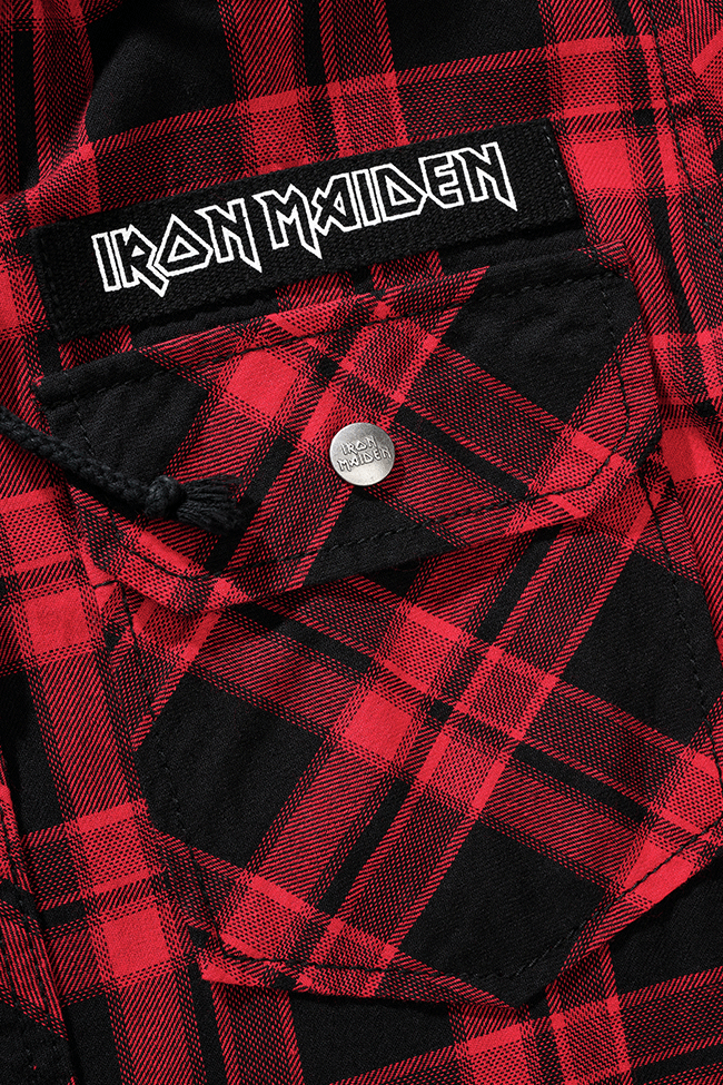 Brandit Iron Maiden Eddy Check Πουκάμισο Sweathood σκούρο κόκκινο/μαύρο 7ΧΛ Γράφημα 4