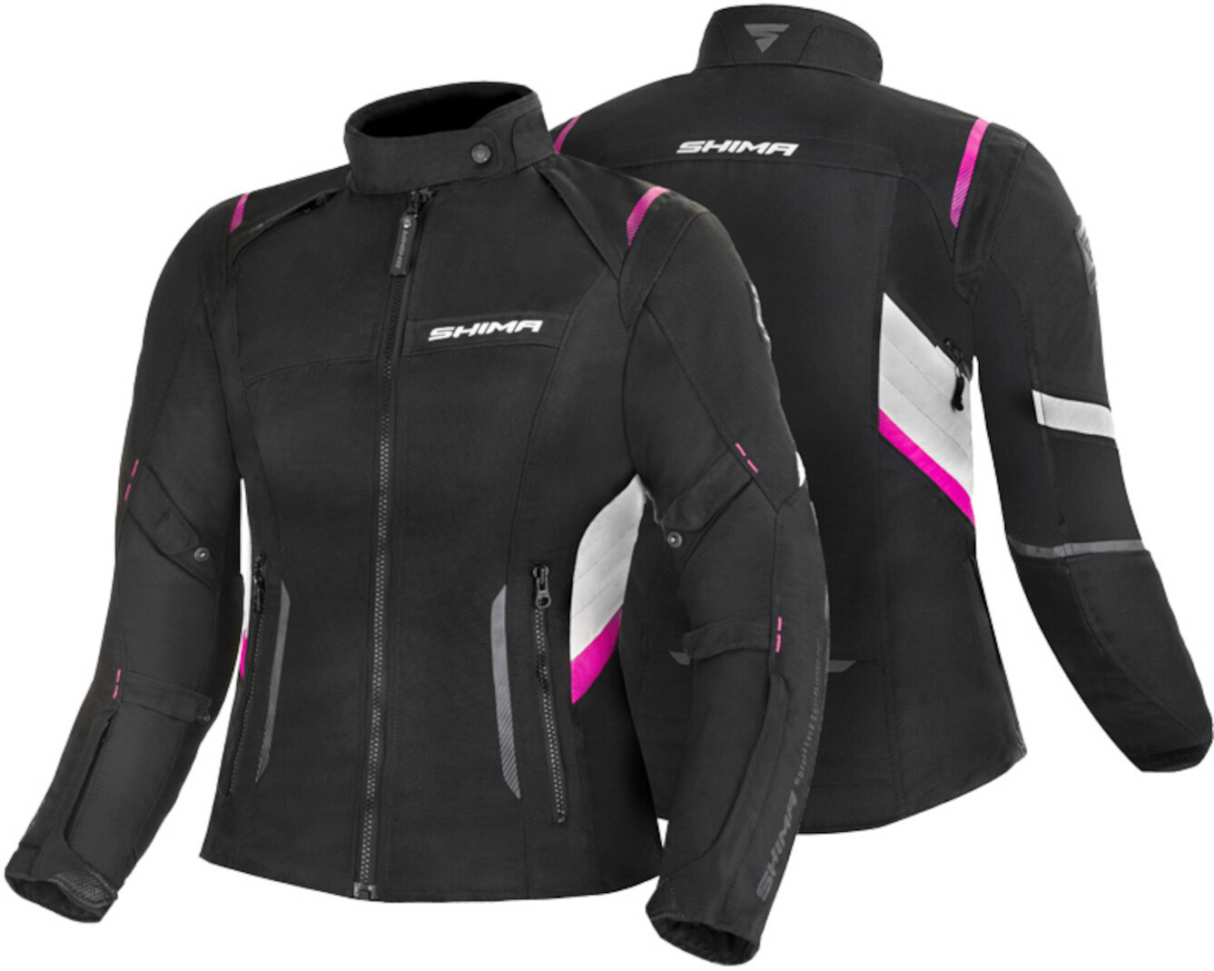 SHIMA Rush Jachetă textilă impermeabilă pentru motociclete Negru/Alb/Roz 3XL Figura 3