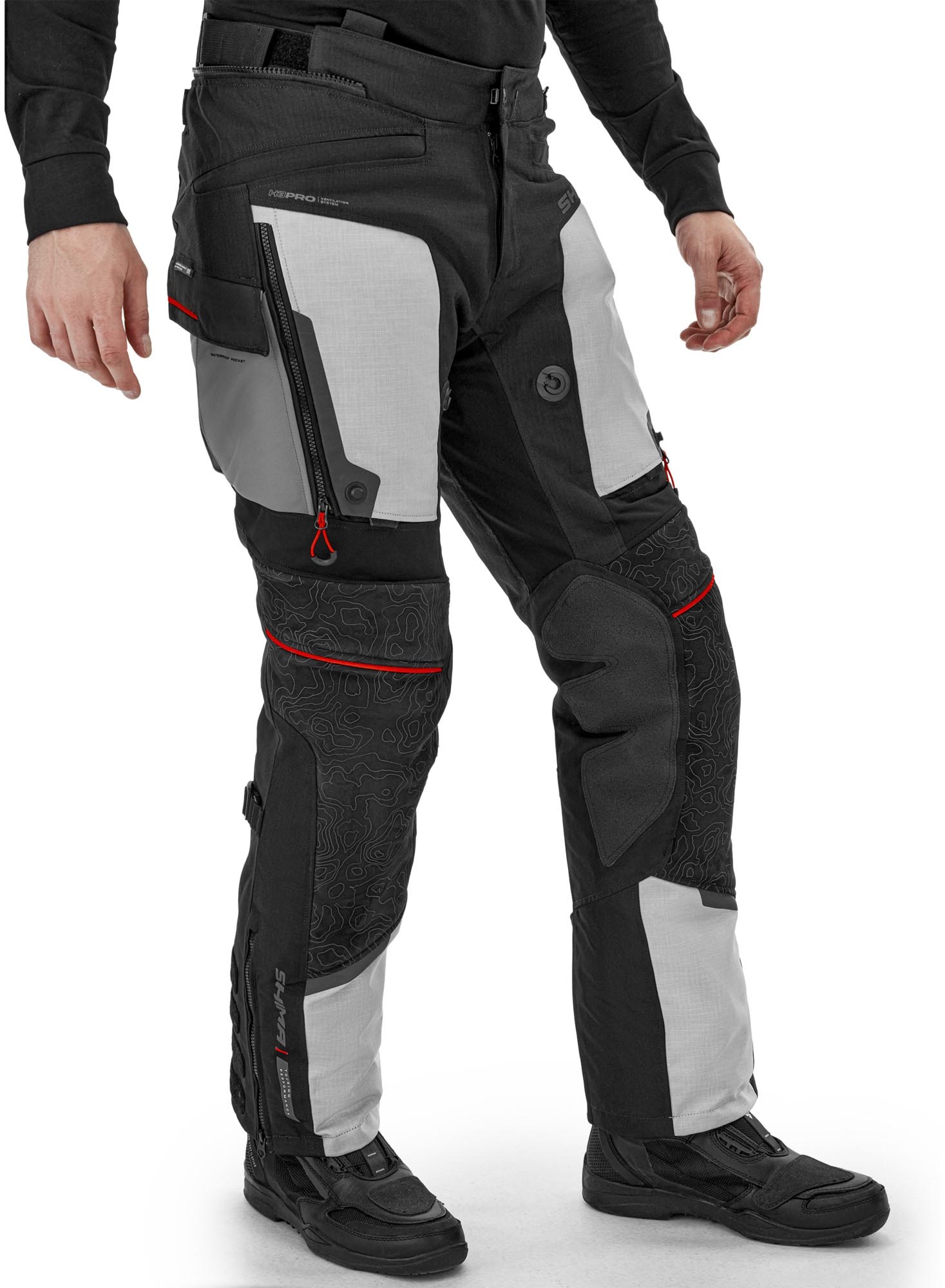 SHIMA Tracker Motorcycle Textile Pants grey/white 3XL Figure 4
