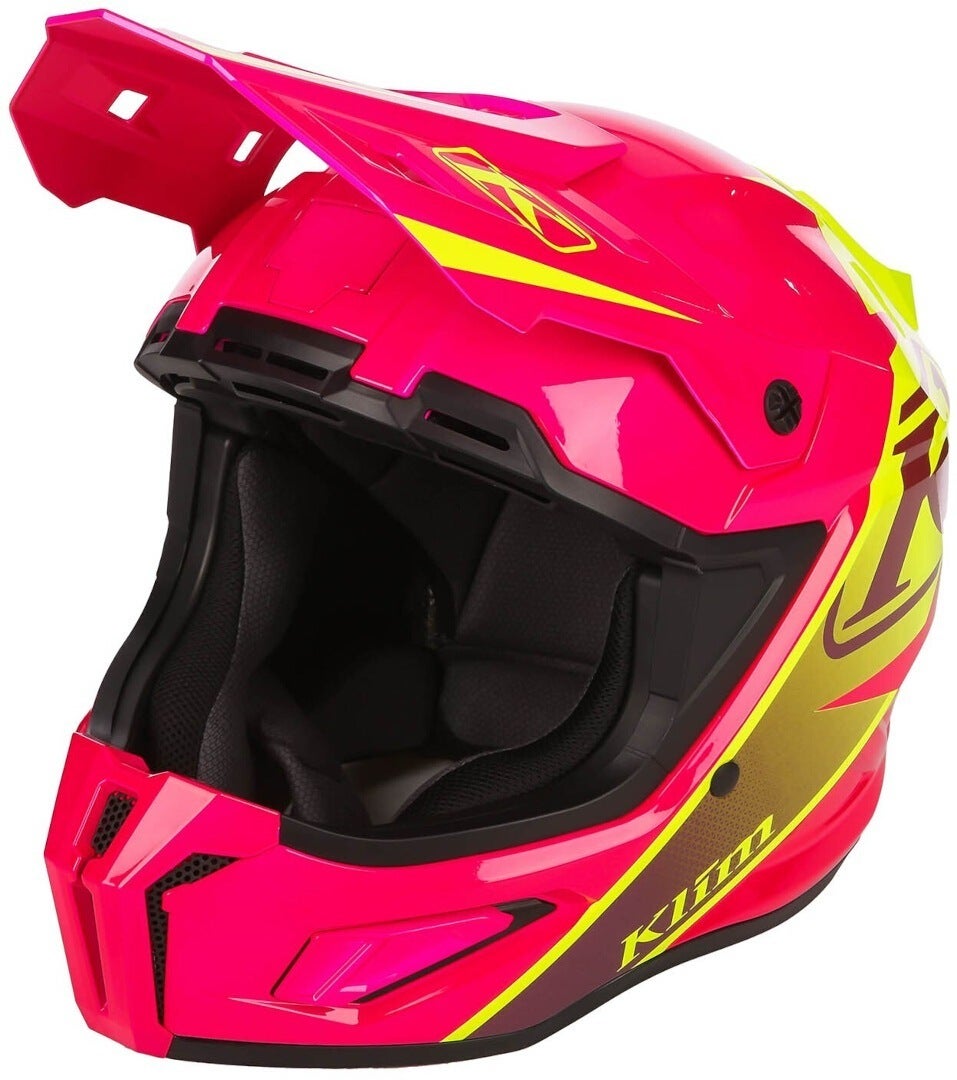 Klim T1 Freeride Kids Casque de motoneige rose/jaune Y/M (50/51) Figure 1