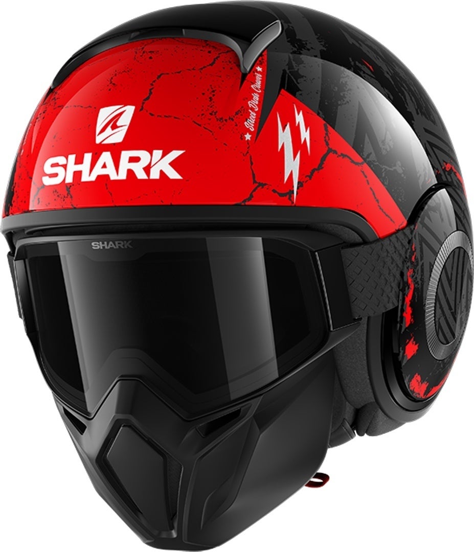 Shark Street-Drak Crower Capacete do jato preto/vermelho S (55/56) Figura 1