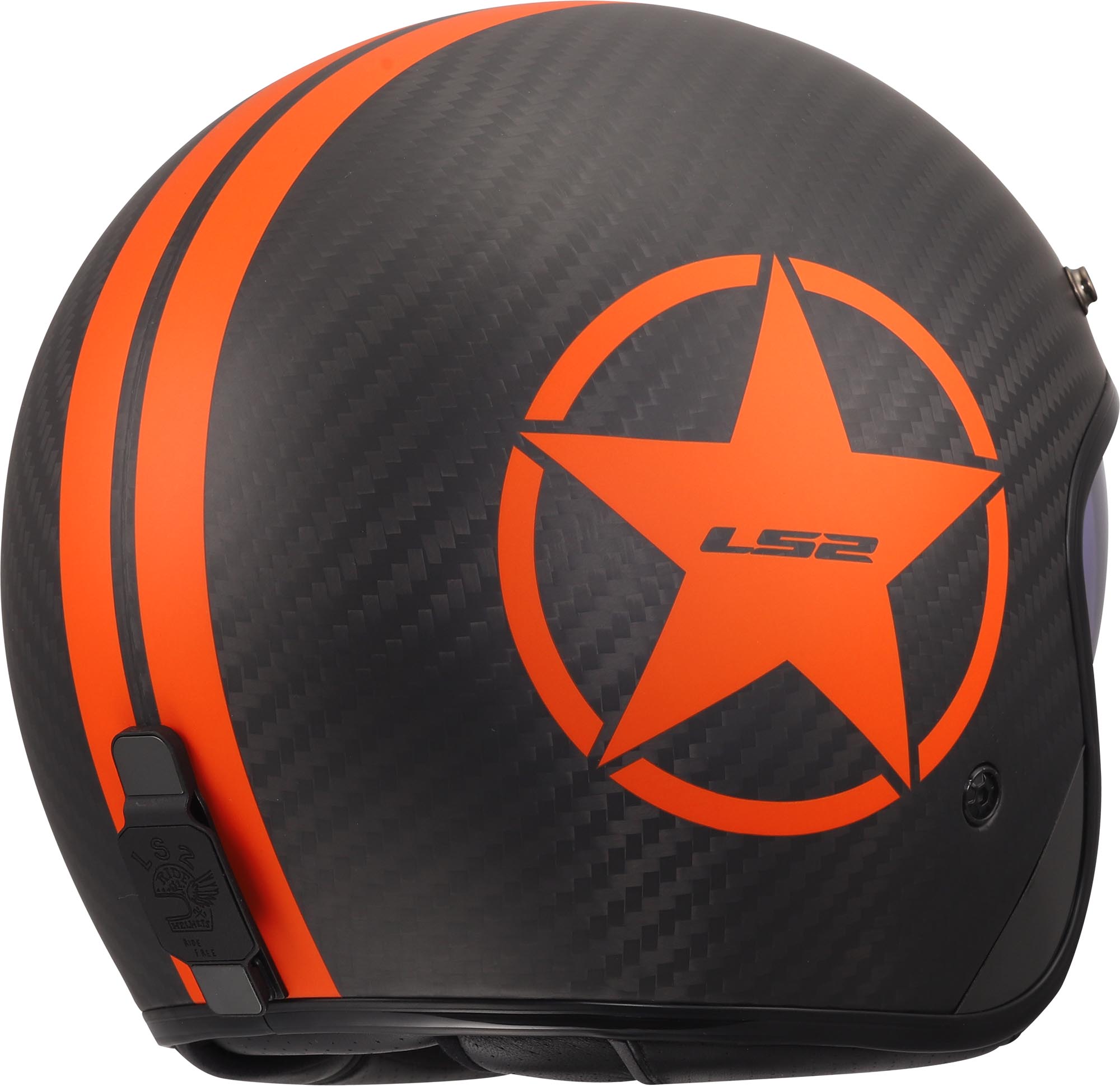 LS2 OF601 Bob II Carbon Star Jethelm orange M (57/58) Abbildung 5