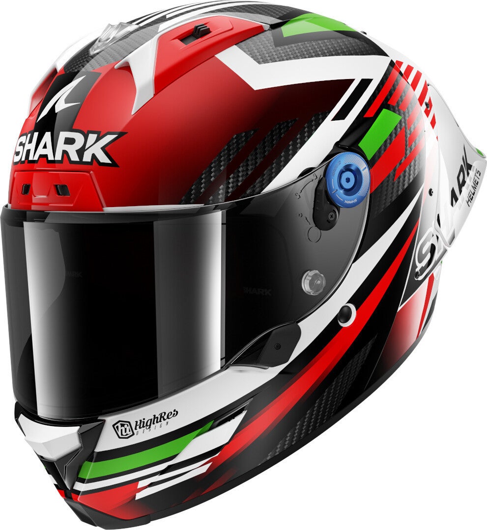 Shark Aeron GP FIM Firstlap Carbon Helm wit/rood/groen Verlies (59/60) Figuur 1