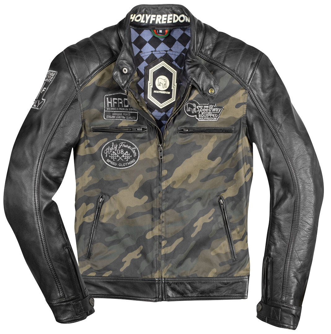 HolyFreedom Zero Camo Motorrad Lederjacke XL Abbildung 1