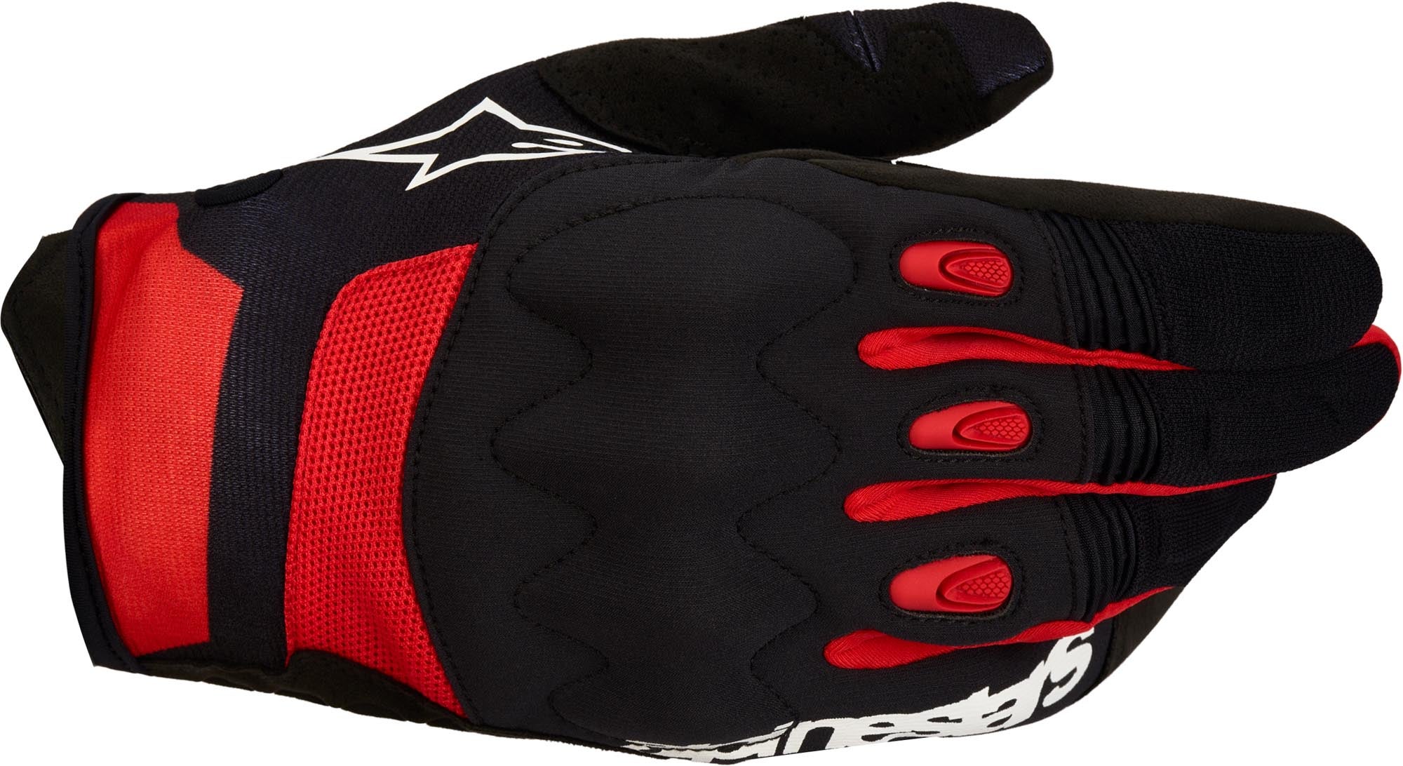 Alpinestars Techdura Motocross handsker sort/neonrød XL Figur 1
