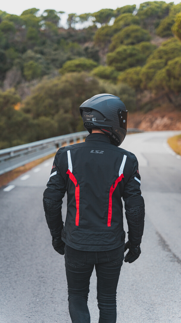 LS2 Gate waterproof Motorcycle Textile Jacket black/red/white L Figure 5