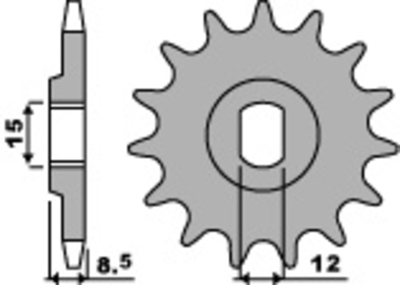 PBR Standard stål kedjehjul 2240 - 415 Figur 2